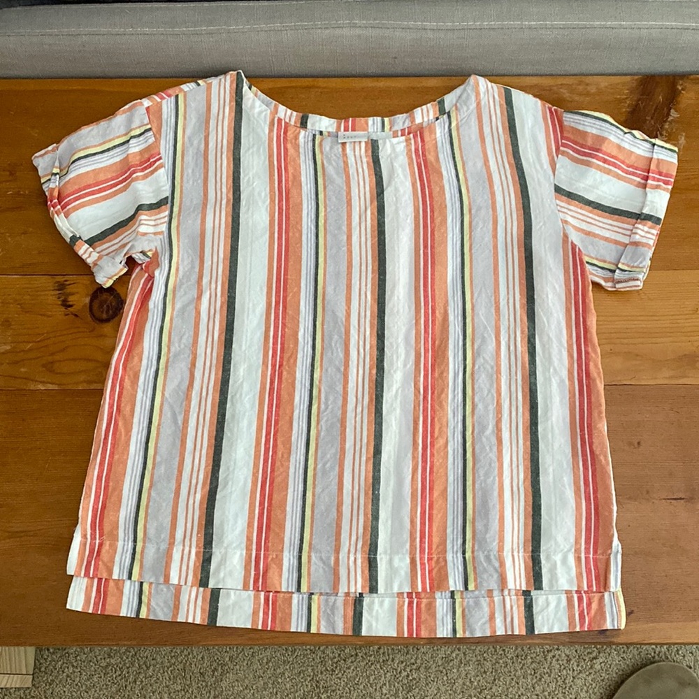 A New Day Striped Linen Blouse